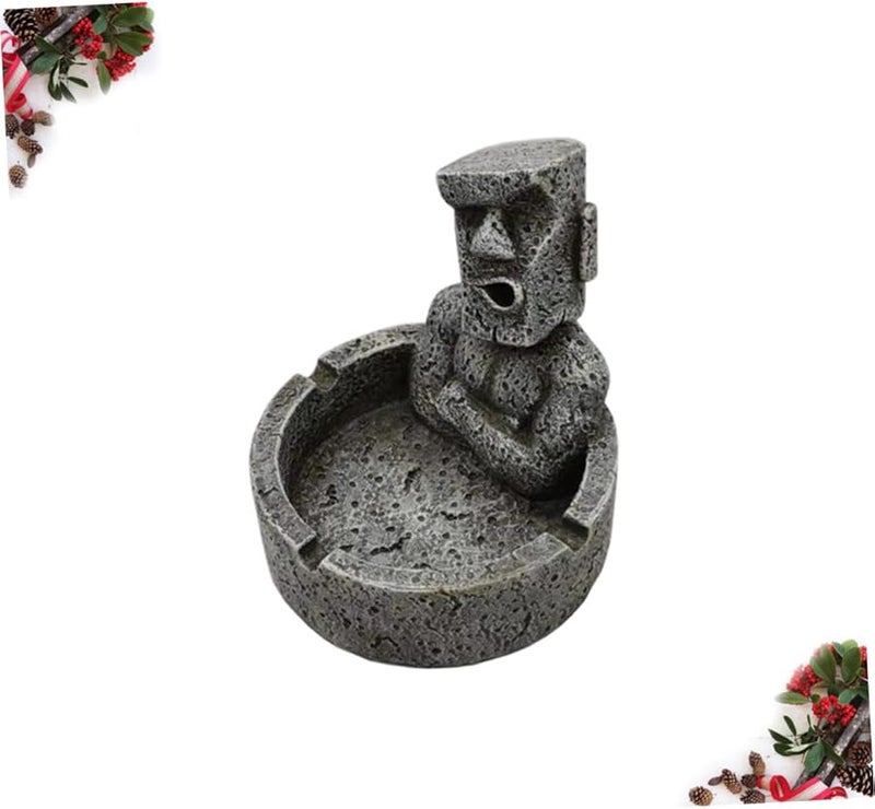 Cabilock Retro Moai Resin Ashtray For Bar Home Decor Living Room Ornament - Image 2